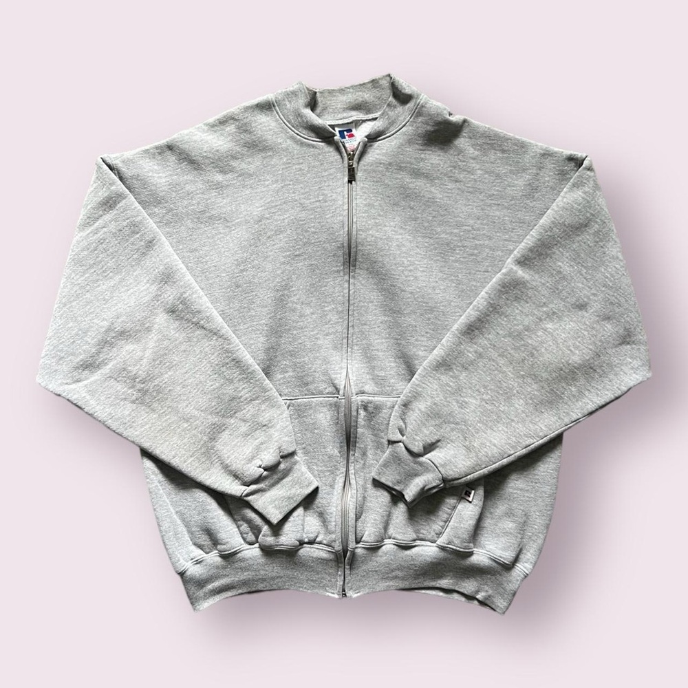 Vintage Russell Athletic Full Zip Sweatshirt - Grey